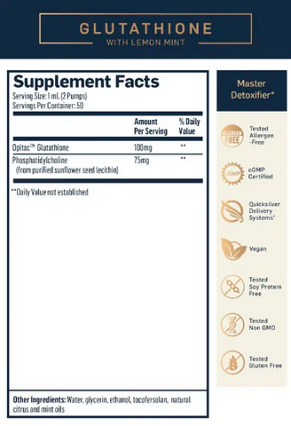 Liposomal Glutathione supplement facts