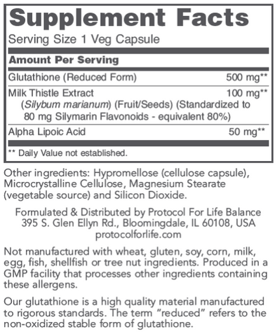 Glutathione (Protocol for Life Balance)