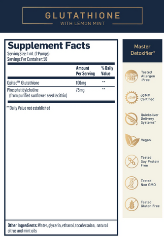 Lipossomal glutathione supplement facts