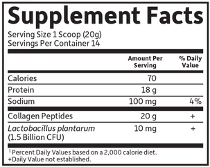Grass Fed Collagen Peptides (Garden of Life) Supplement Facts