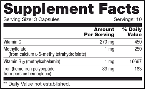 Heme Iron SAP (NFH Nutritional Fundamentals) Supplement Facts