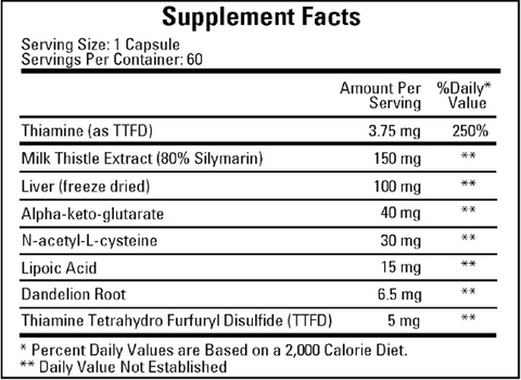 Hepagen (Ecological Formulas) Supplement Facts