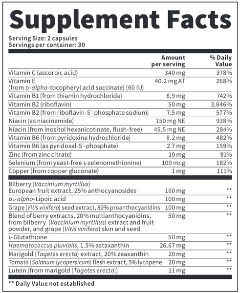 I Vision (Vitazan Pro) Supplement Facts