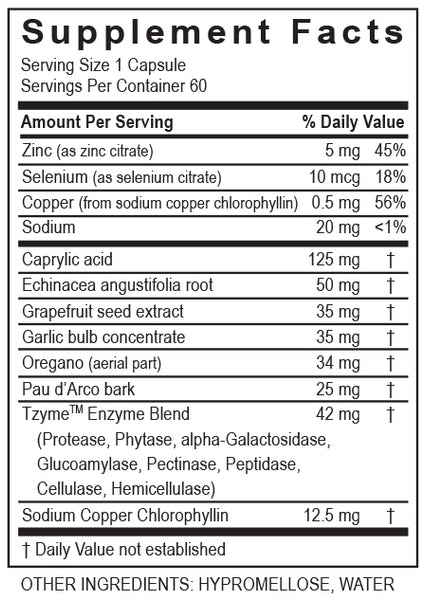 Intestinal Support* (Transformation Enzyme) Supplement Facts