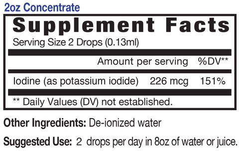 Iodine Liquid (Eidon) Supplement Facts