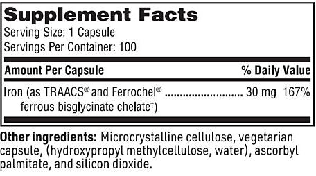 Iron Chelate 30 mg (Klaire Labs)