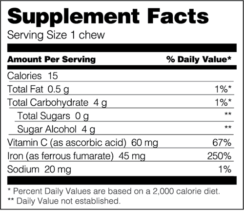 Iron Soft Chew with Vitamin C - Watermelon (Bariatric Fusion)