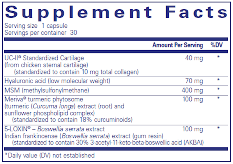 Joint Complex (single dose)* (Pure Encapsulations) supplement facts