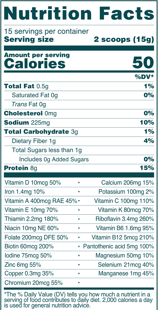 Kids Good Stuff Vanilla Caramel (NuZest) Nutrition Facts