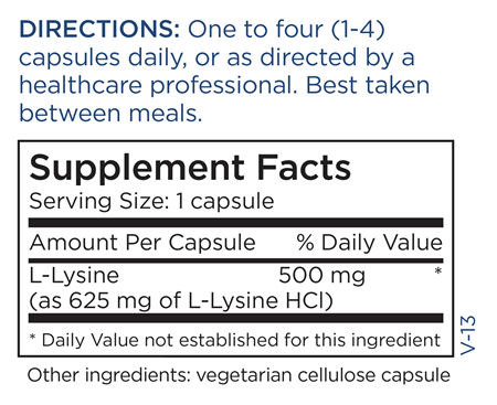 L-Lysine 500 mg (Metabolic Maintenance)