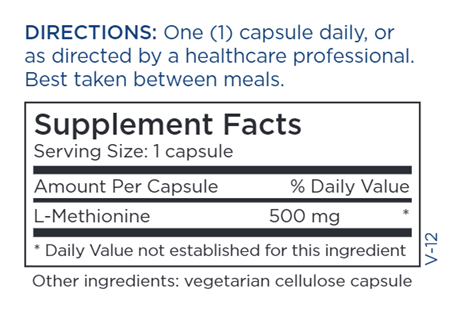 L-Methionine 500 mg (Metabolic Maintenance)