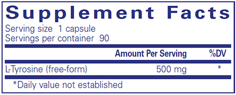 L-Tyrosine (Pure Encapsulations) supplement facts