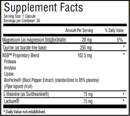 Lentra (Sanesco) Supplement Facts