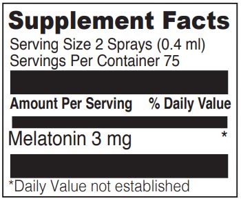Liposomal Melatonin Spray (DaVinci Labs) Supplement Facts