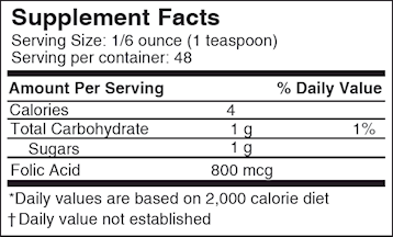 Liquid Folic Acid Supplement (Drs Advantage) Supplement Facts