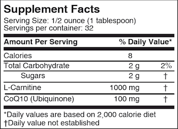 Liquid L-Carnitine CoQ10 (Drs Advantage) Supplement Facts