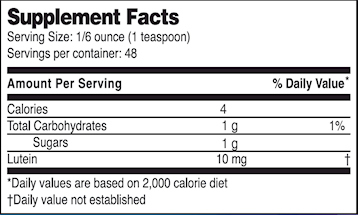 Liquid Lutein Supplement (Drs Advantage) Supplement Facts