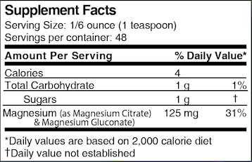 Liquid Magnesium (Drs Advantage) Supplement Facts