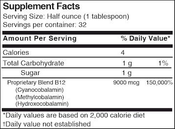 Liquid Triple B12 Energy (Drs Advantage) Supplement Facts