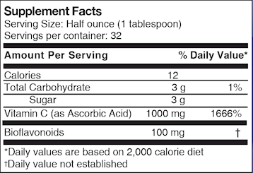 Liquid Vitamin C + Bioflavanoids (Drs Advantage) Supplement Facts
