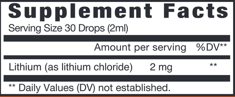Lithium Liquid (Eidon) Supplement Facts