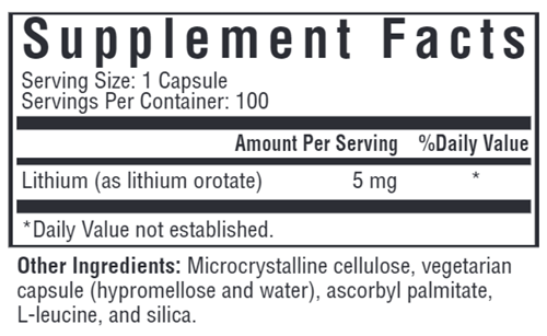 Lithium Orotate 5 mg Seeking Health