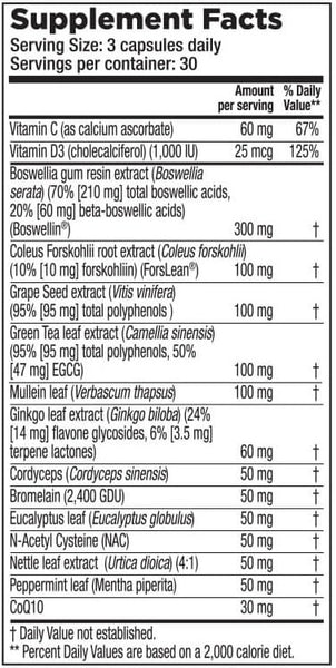 Lung Capaci-T (Lifeseasons) Supplement Facts