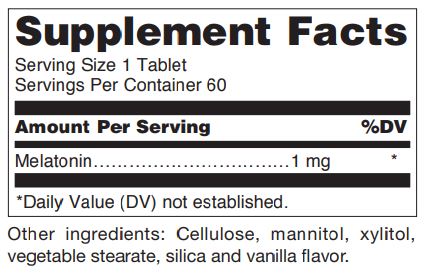 MELATONIN 1mg (Douglas Labs) supplement facts