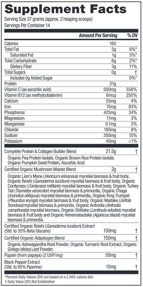 MUSHROOM MASTER BLEND VANILLA PROTEIN (Om Mushrooms)