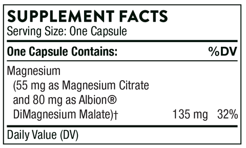 Magnesium Citramate (Thorne) Supplement Facts