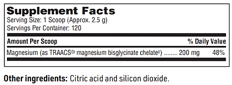 Magnesium Chelate Powder 200 mg Klaire Labs