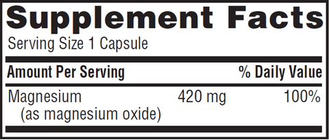 Magnesium Caps (Twinlab) Supplement Facts