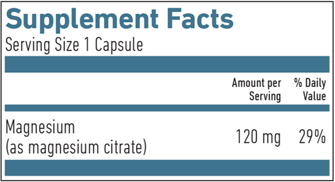 Magnesium Energized 120 mg (Biogena) Supplement Facts