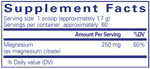 Magnesium Powder - (Pure Encapsulations) supplement facts