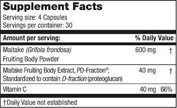 Maitake D Fraction (standard) Capsules (Mushroom Wisdom, Inc.)