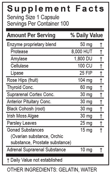 MasterZyme (Transformation Enzyme) Supplement Facts