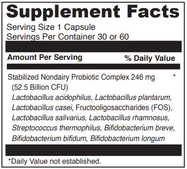 Mega Probiotic Nd 50 (DaVinci Labs) Supplement Facts