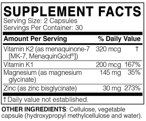 Megaquinone K2-7 (Microbiome Labs) Supplement Facts