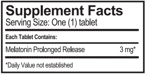 Melatonin PR (Prolonged Release) (Progena) Supplement Facts
