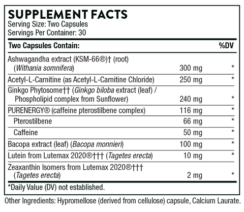 Memoractiv Supplement Facts