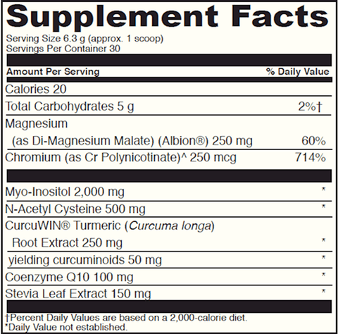 Metabolic Ovary Support* DaVinci Labs Supplement Facts