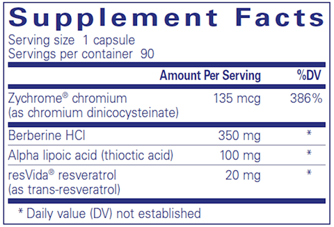 Metabolic Xtra (Pure Encapsulations) supplement facts