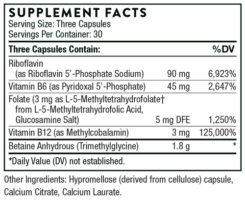 Methyl-Guard Plus (Thorne) Supplement Facts