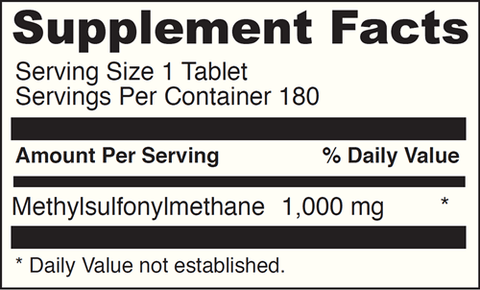 Methylsulfonylmethane DaVinci Labs Supplement Facts