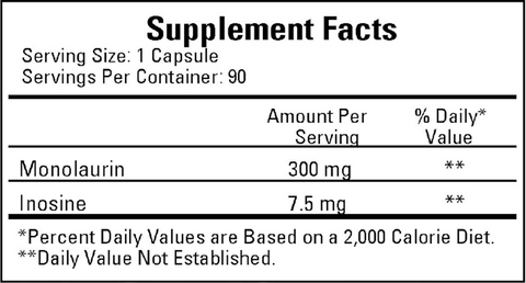 Monolaurin (Lauric Acid) 300 mg (Ecological Formulas) Supplement Facts