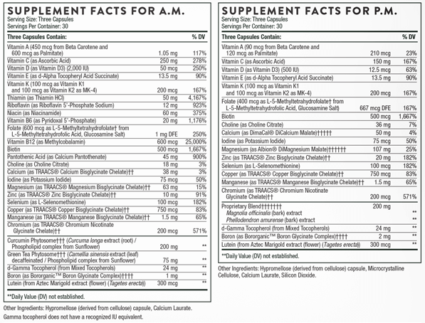 Multi-Vitamin Elite Supplement Facts