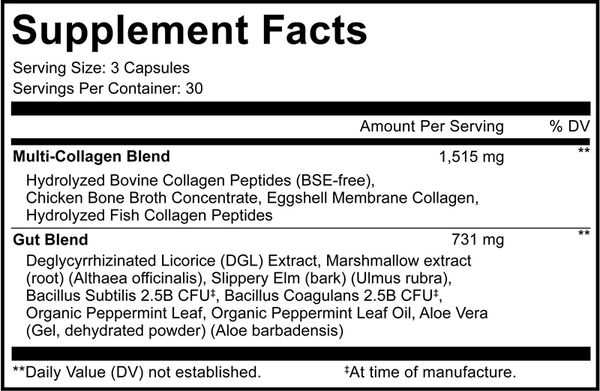 Multi Collagen + Gut Blend (Codeage) Supplement Facts