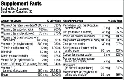 Multivitamin ADEK Capsule With 45mg Iron (Bariatric Fusion)