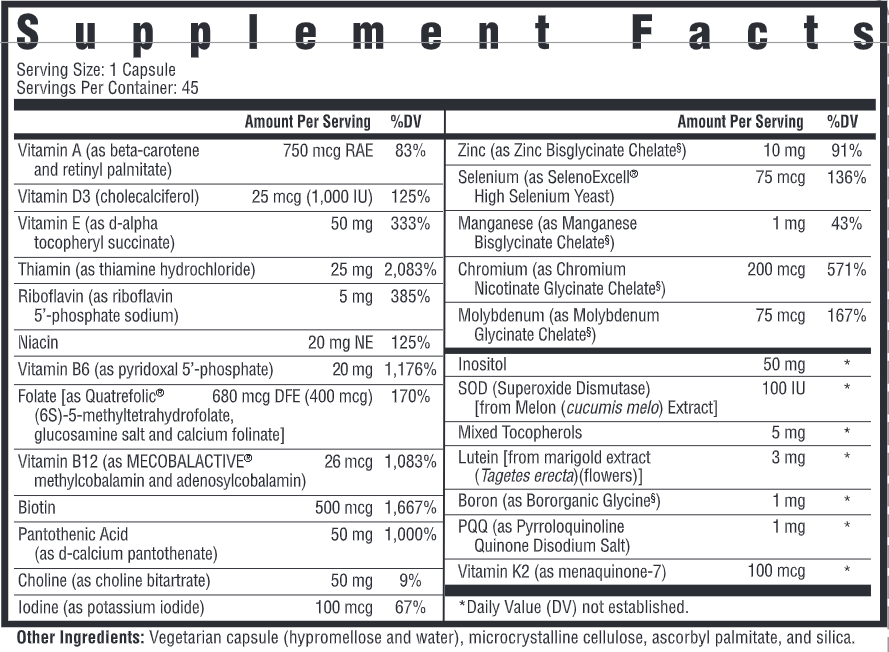 Multivitamin One Seeking Health