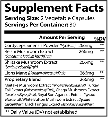 Mushroom 10X (Olympian Labs) Supplement Facts